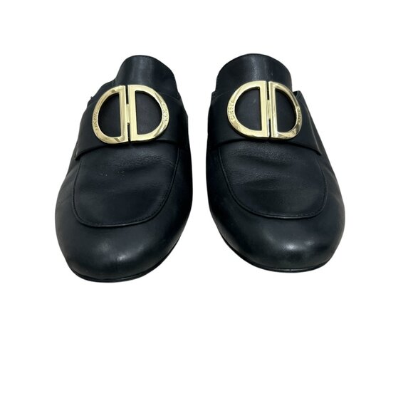 DKNY Rizz Leather Logo Hardware Block Heel Mules Loafers women's size 6.5 - Picture 3 of 9